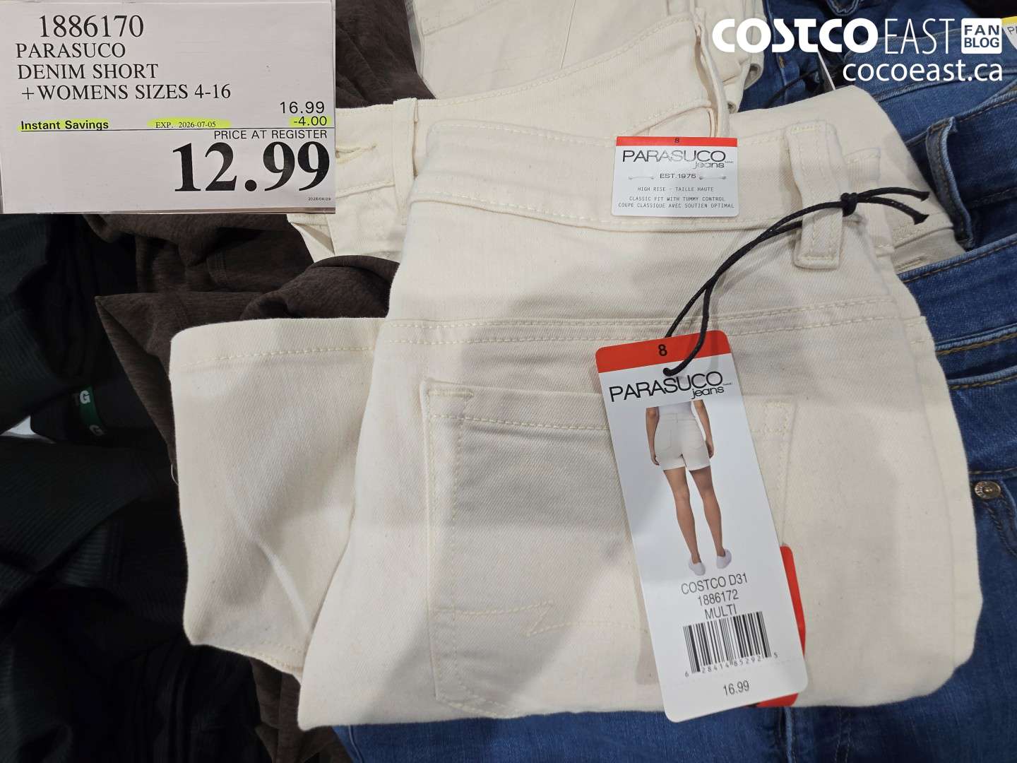 1886170 PARASUCO DENIM SHORT WOMENS SIZES 4-16 ($4.00 INSTANT SAVINGS EXPIRES ON 2026-07-05) $12.99