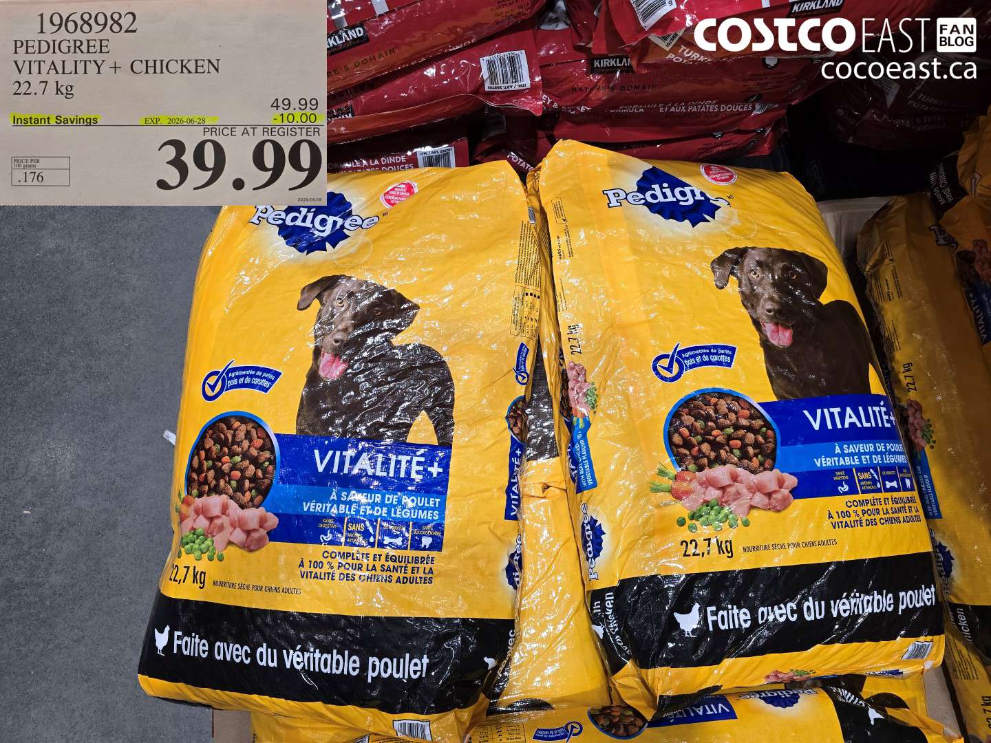 1968982 PEDIGREE VITALITY + CHICKEN 22.7 KG ($10.00 INSTANT SAVINGS EXPIRES ON 2026-06-28) $39.99