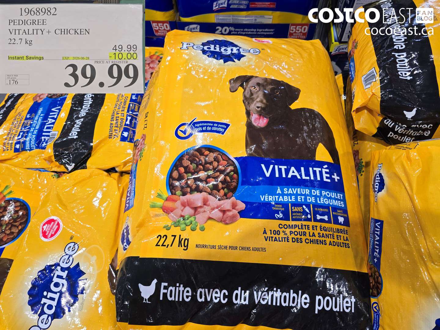 1968982 PEDIGREE VITALITY + CHICKEN 22.7 KG ($10.00 INSTANT SAVINGS EXPIRES ON 2026-06-28) $39.99