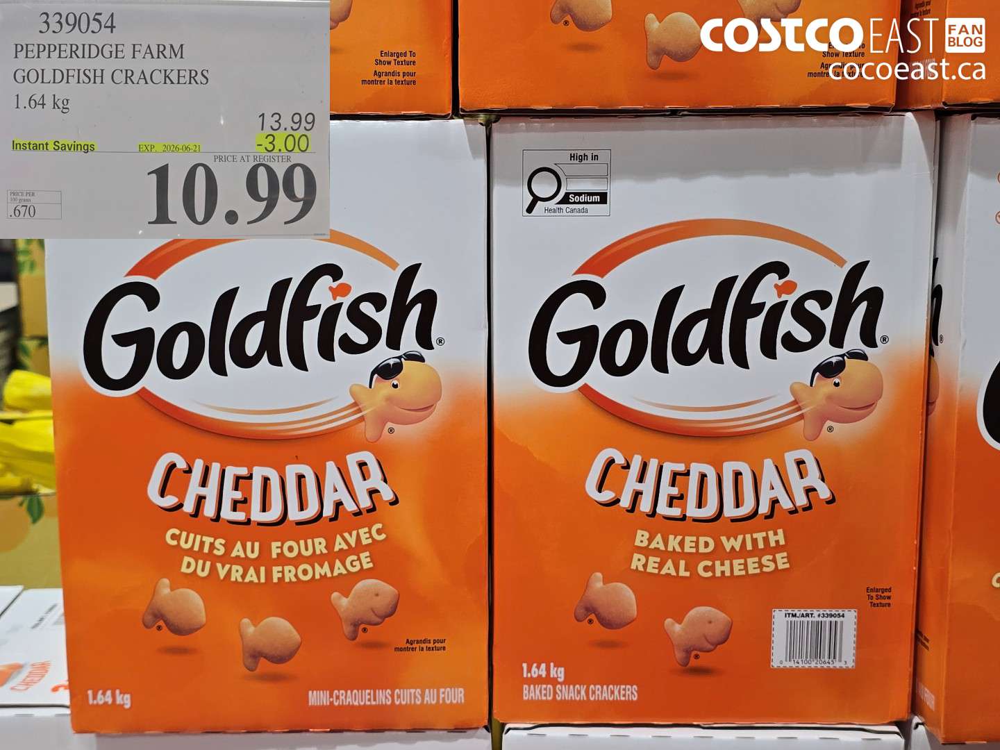 339054 PEPPERIDGE FARM GOLDFISH CRACKERS 1.64 KG ($3.00 INSTANT SAVINGS EXPIRES ON 2026-06-21) $10.99