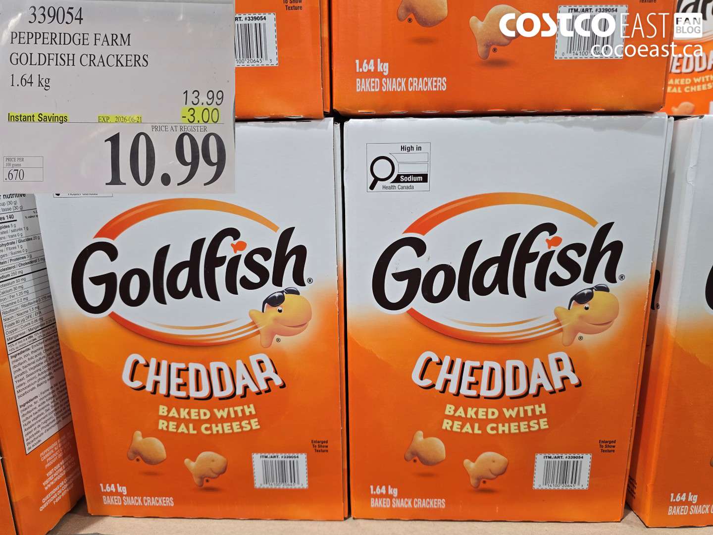 339054 PEPPERIDGE FARM GOLDFISH CRACKERS 1.64 KG ($3.00 INSTANT SAVINGS EXPIRES ON 2026-06-21) $10.99