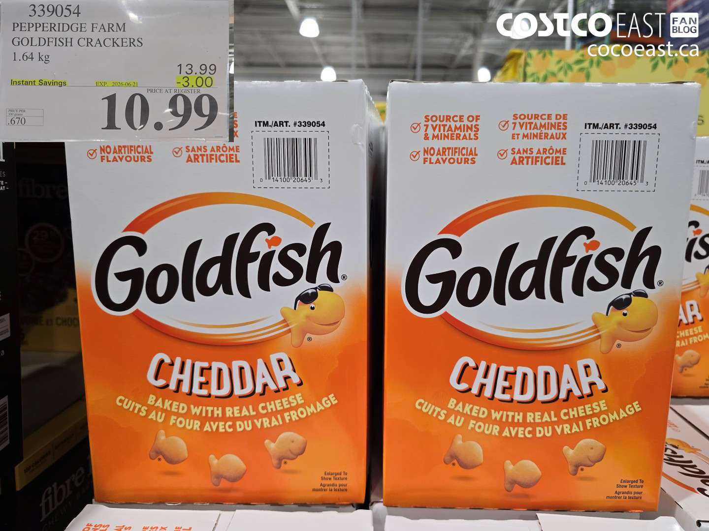 339054 PEPPERIDGE FARM GOLDFISH CRACKERS 1.64 KG ($3.00 INSTANT SAVINGS EXPIRES ON 2026-06-21) $10.99
