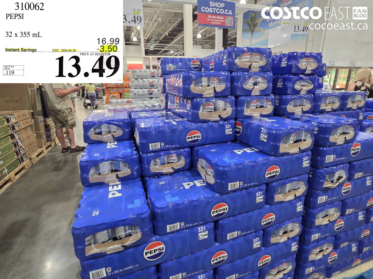 310062 PEPSI 32 X 355 ML ($3.50 INSTANT SAVINGS EXPIRES ON 2026-06-28) $13.49