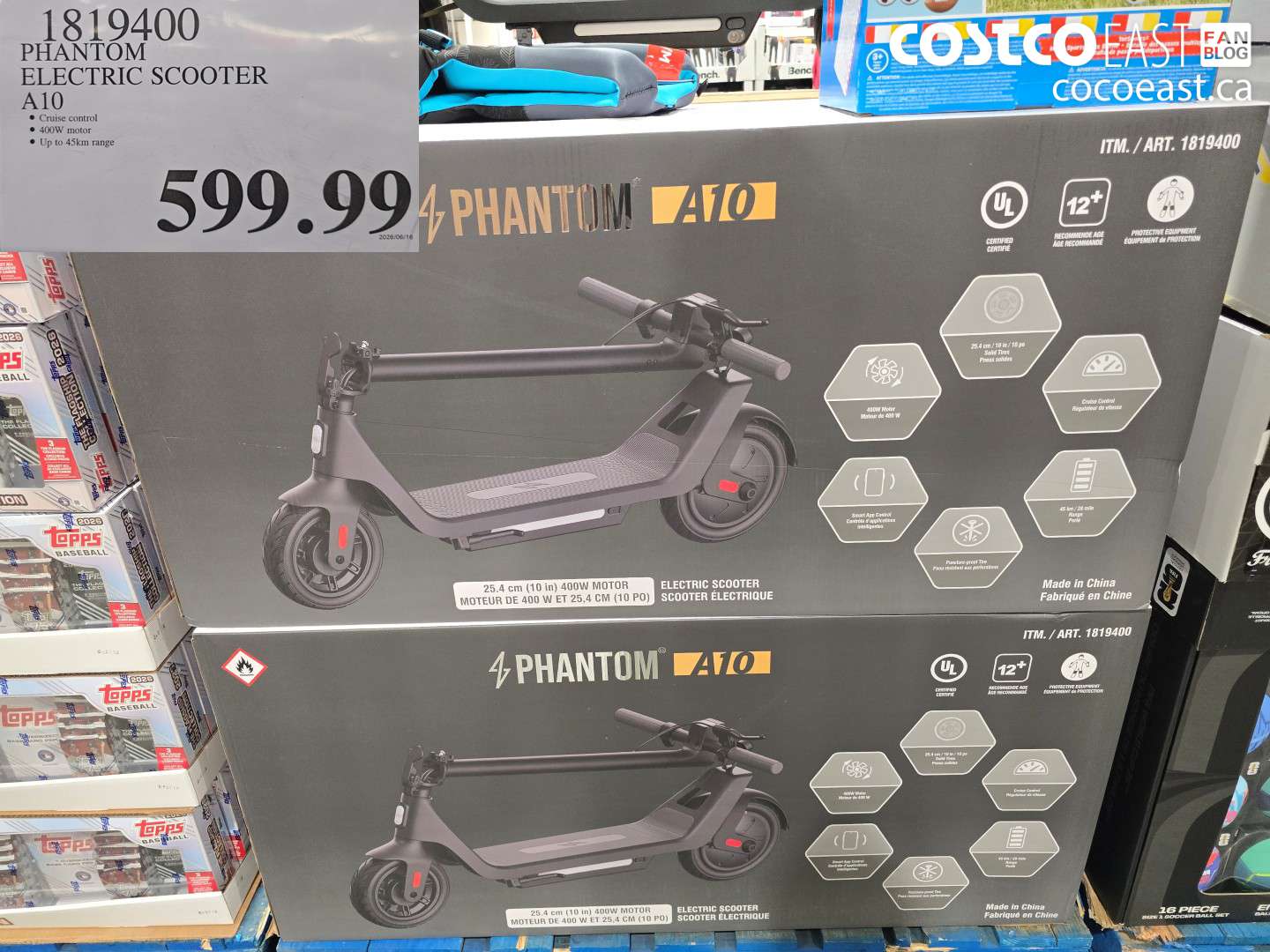 1819400 PHANTOM ELECTRIC SCOOTER A10 $599.99