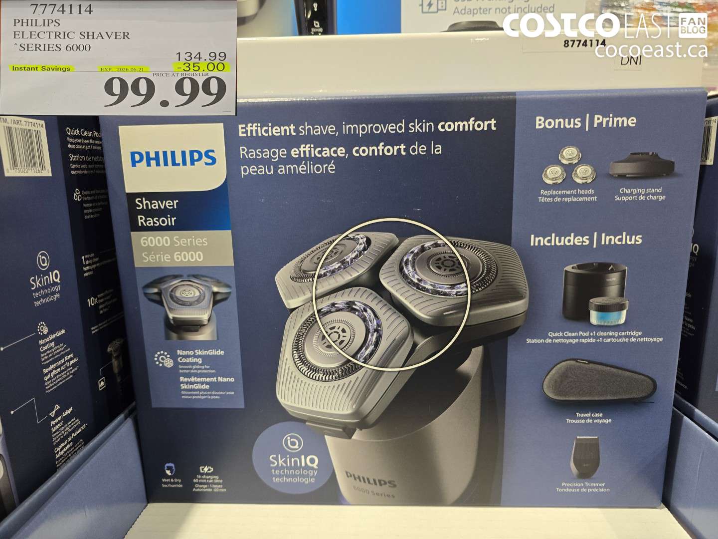 7774114 PHILIPS ELECTRIC SHAVER SERIES 6000 ($35.00 INSTANT SAVINGS EXPIRES ON 2026-06-21) $99.99
