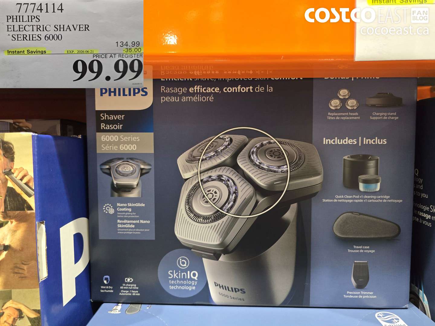 7774114 PHILIPS ELECTRIC SHAVER SERIES 6000 ($35.00 INSTANT SAVINGS EXPIRES ON 2026-06-21) $99.99