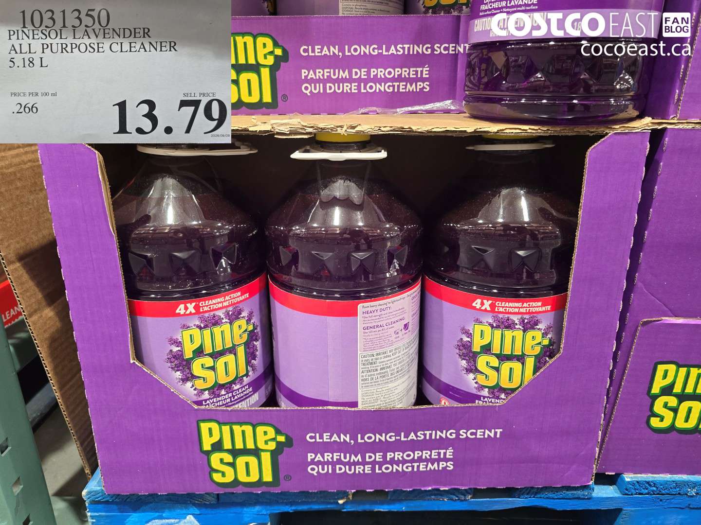 1031350 PINESOL LAVENDER ALL PURPOSE CLEANER 5.18 L $13.79