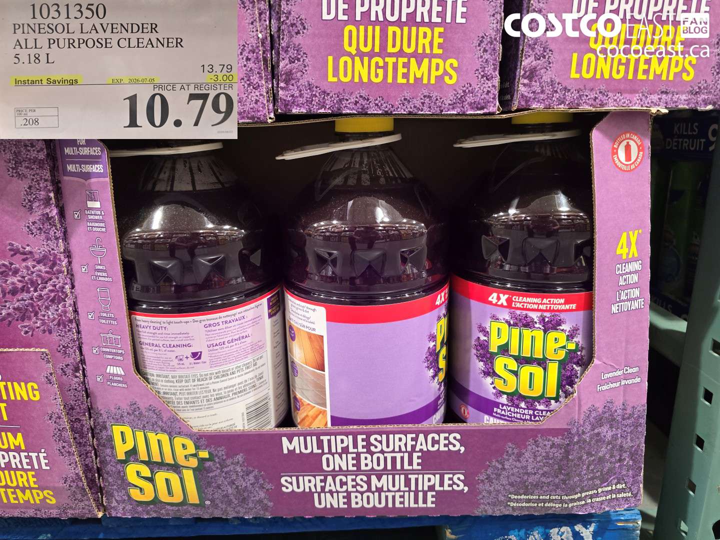 1031350 PINESOL LAVENDER ALL PURPOSE CLEANER 5.18 L ($3.00 INSTANT SAVINGS EXPIRES ON 2026-07-05) $10.79