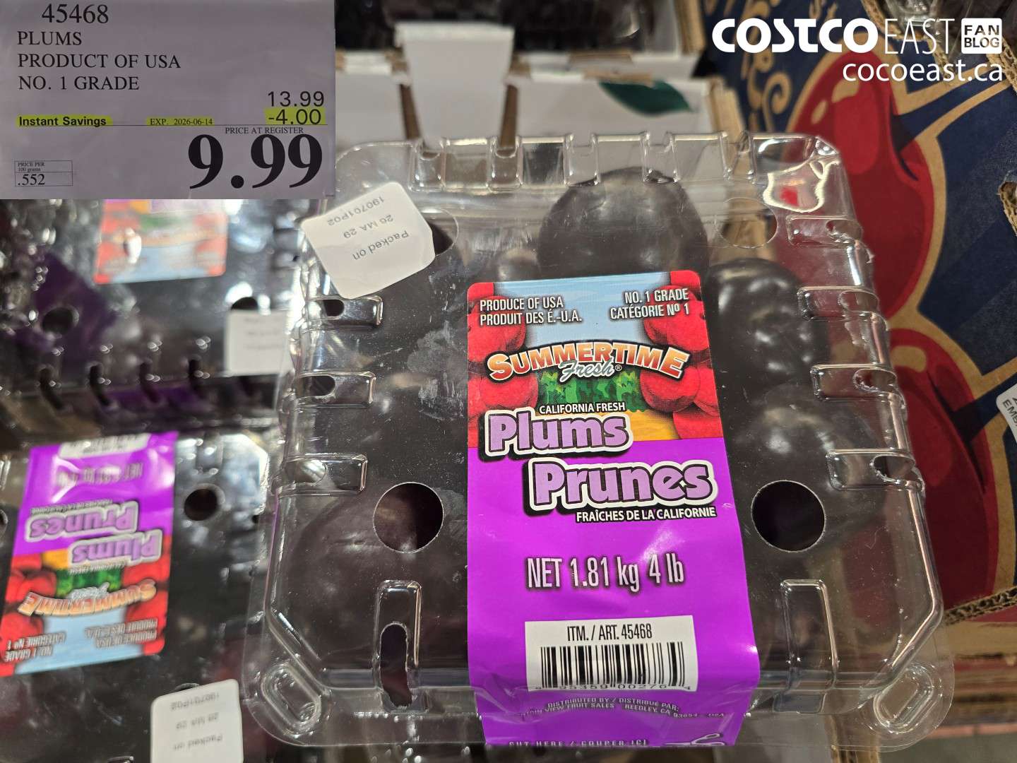 45468 PLUMS PRODUCT OF USA NO. 1 GRADE ($4.00 INSTANT SAVINGS EXPIRES ON 2026-06-14) $9.99