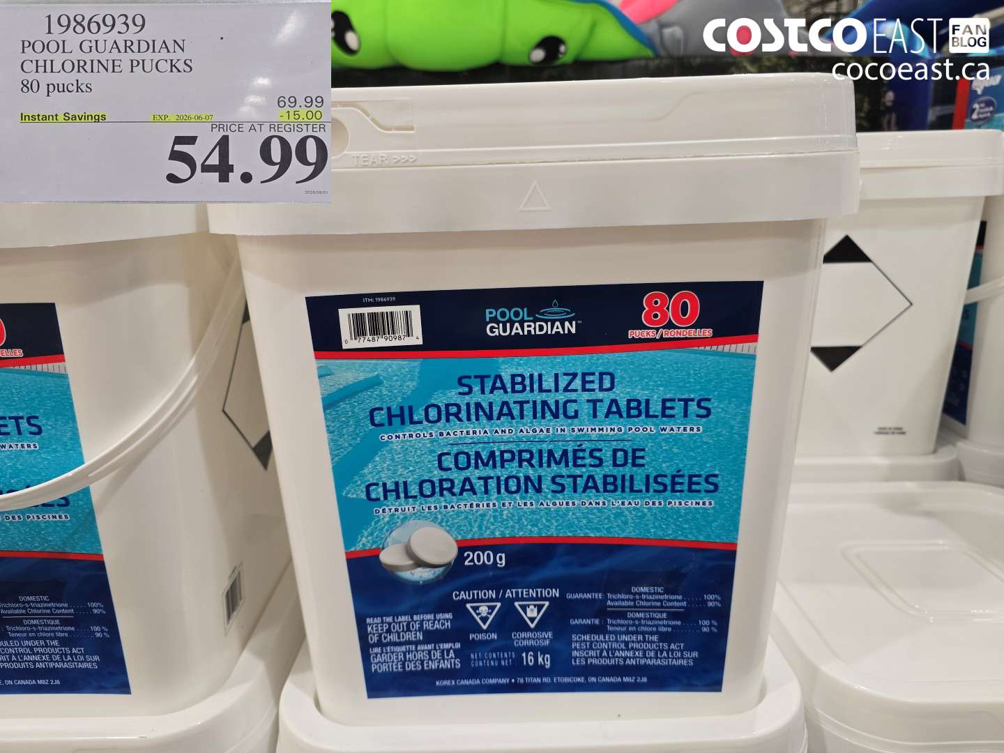 1986939 POOL GUARDIAN CHLORINE PUCKS 80 PUCKS ($15.00 INSTANT SAVINGS EXPIRES ON 2026-06-07) $54.99