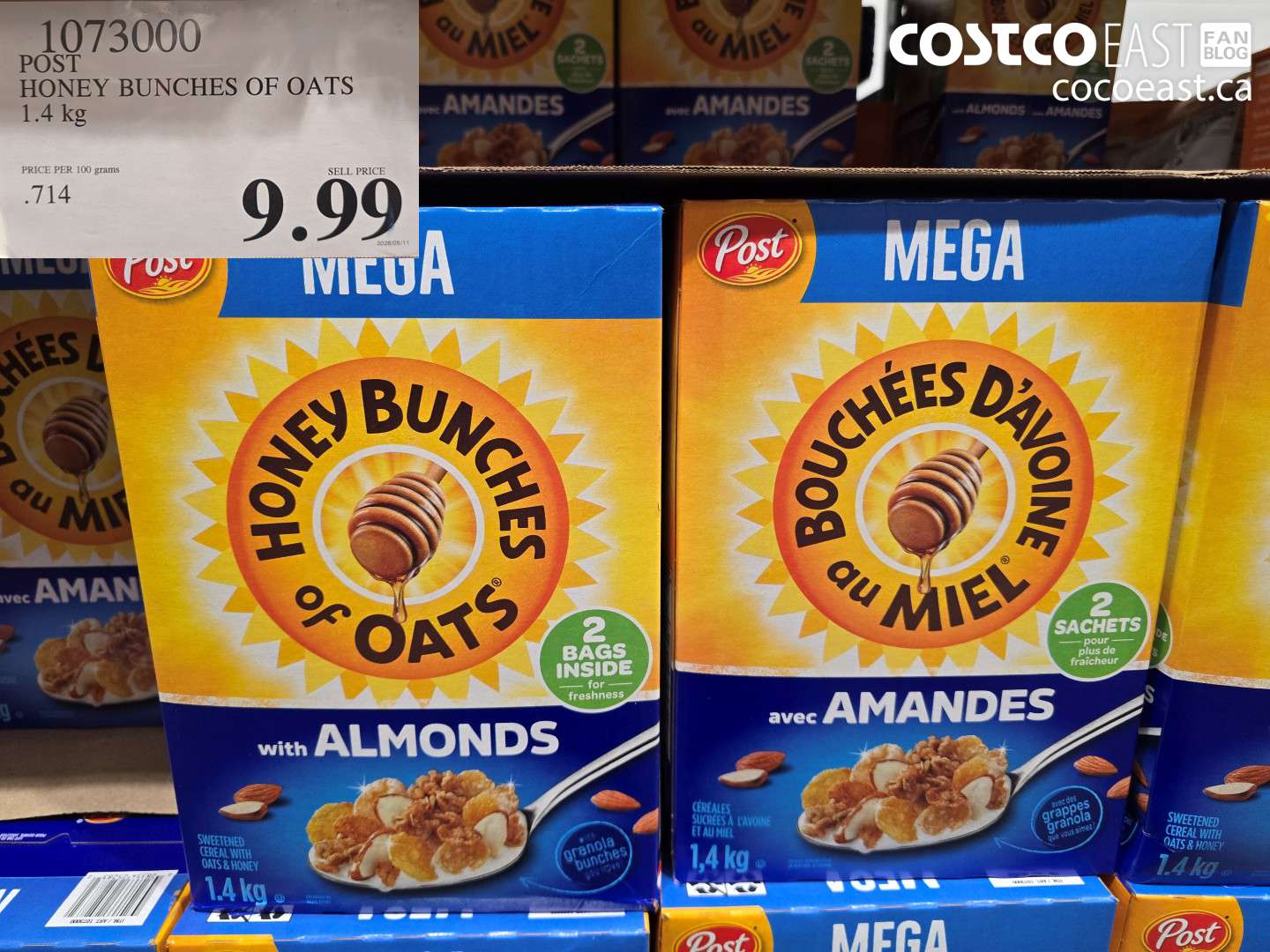 1073000 POST HONEY BUNCHES OF OATS 1.4 KG $9.99