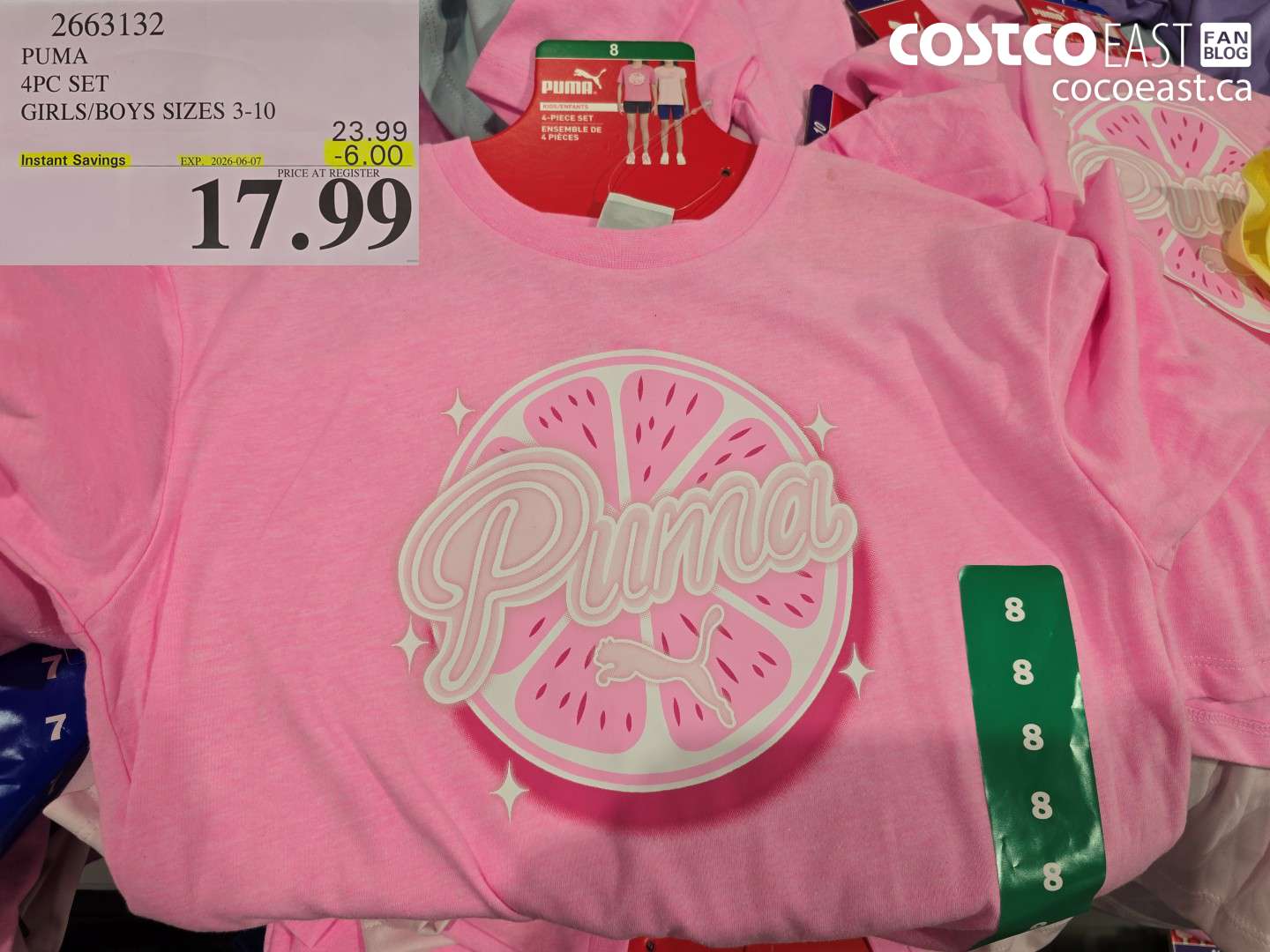 2663132 PUMA 4PC SET GIRLS/BOYS SIZES 3-10 ($6.00 INSTANT SAVINGS EXPIRES ON 2026-06-07) $17.99