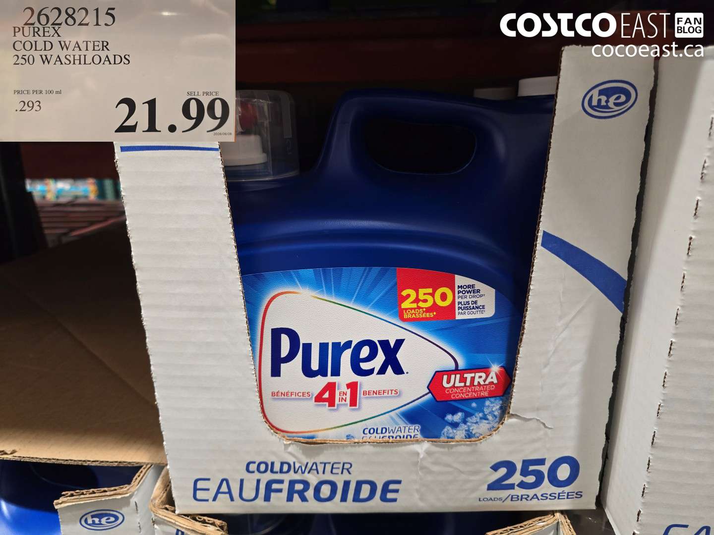 2628215 PUREX COLD WATER 250 WASHLOADS $21.99