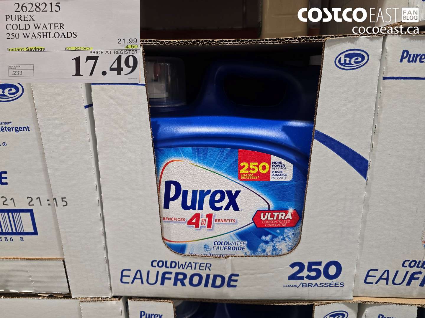 2628215 PUREX COLD WATER 250 WASHLOADS ($4.50 INSTANT SAVINGS EXPIRES ON 2026-06-28) $17.49