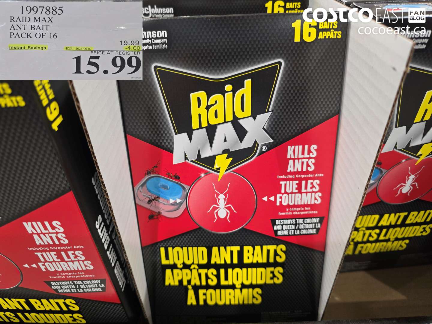 1997885 RAID MAX ANT BAIT PACK OF 16 ($4.00 INSTANT SAVINGS EXPIRES ON 2026-06-07) $15.99