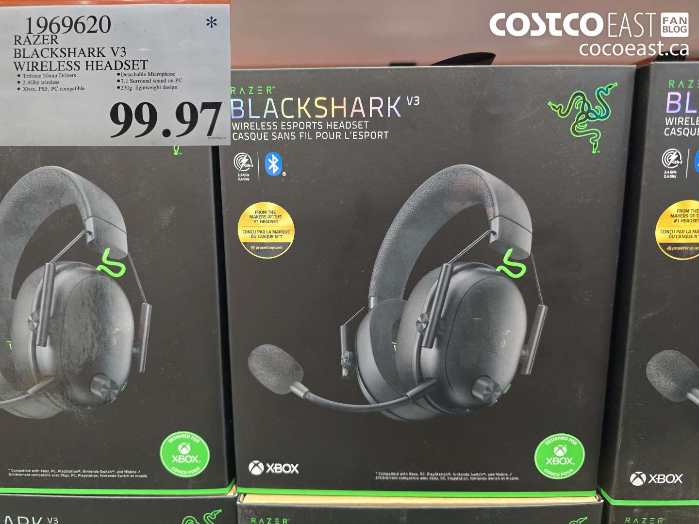1969620 RAZER BLACKSHARK V3 WIRELESS HEADSET $99.97