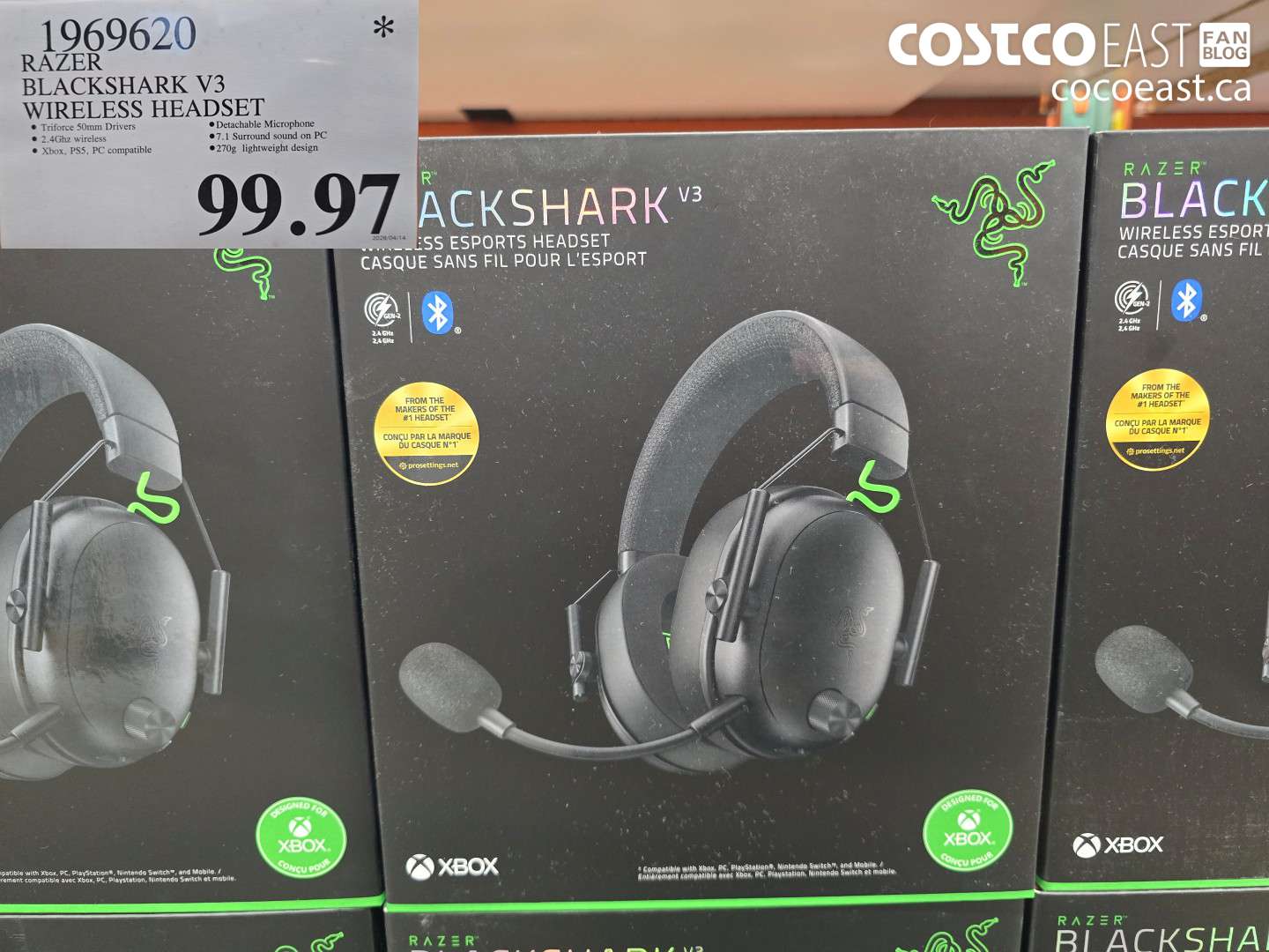 1969620 RAZER BLACKSHARK V3 WIRELESS HEADSET $99.97