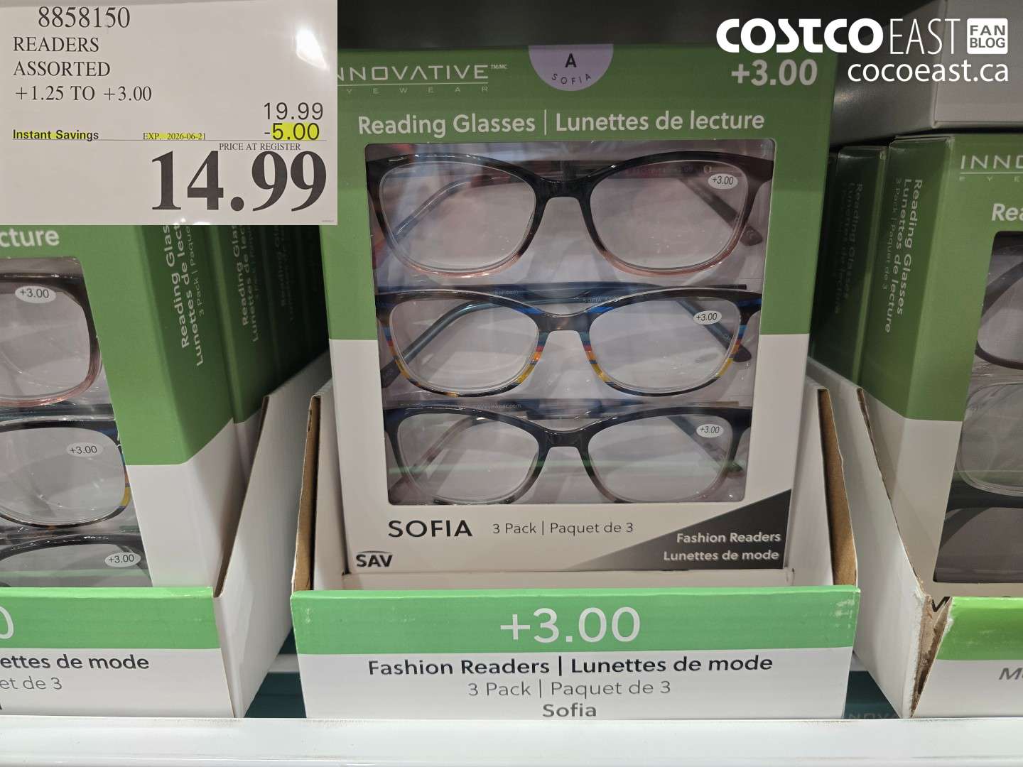 8858150 READERS ASSORTED +1.25 TO +3.00 ($5.00 INSTANT SAVINGS EXPIRES ON 2026-06-21) $14.99