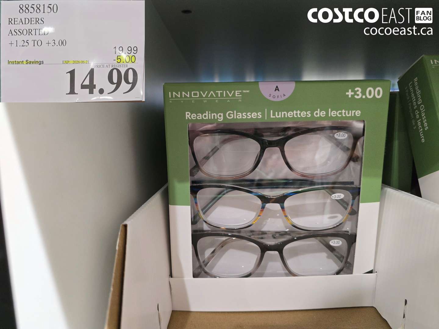 8858150 READERS ASSORTED +1.25 TO +3.00 ($5.00 INSTANT SAVINGS EXPIRES ON 2026-06-21) $14.99