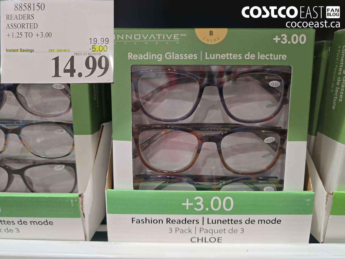 8858150 READERS ASSORTED +1.25 TO +3.00 ($5.00 INSTANT SAVINGS EXPIRES ON 2026-06-21) $14.99
