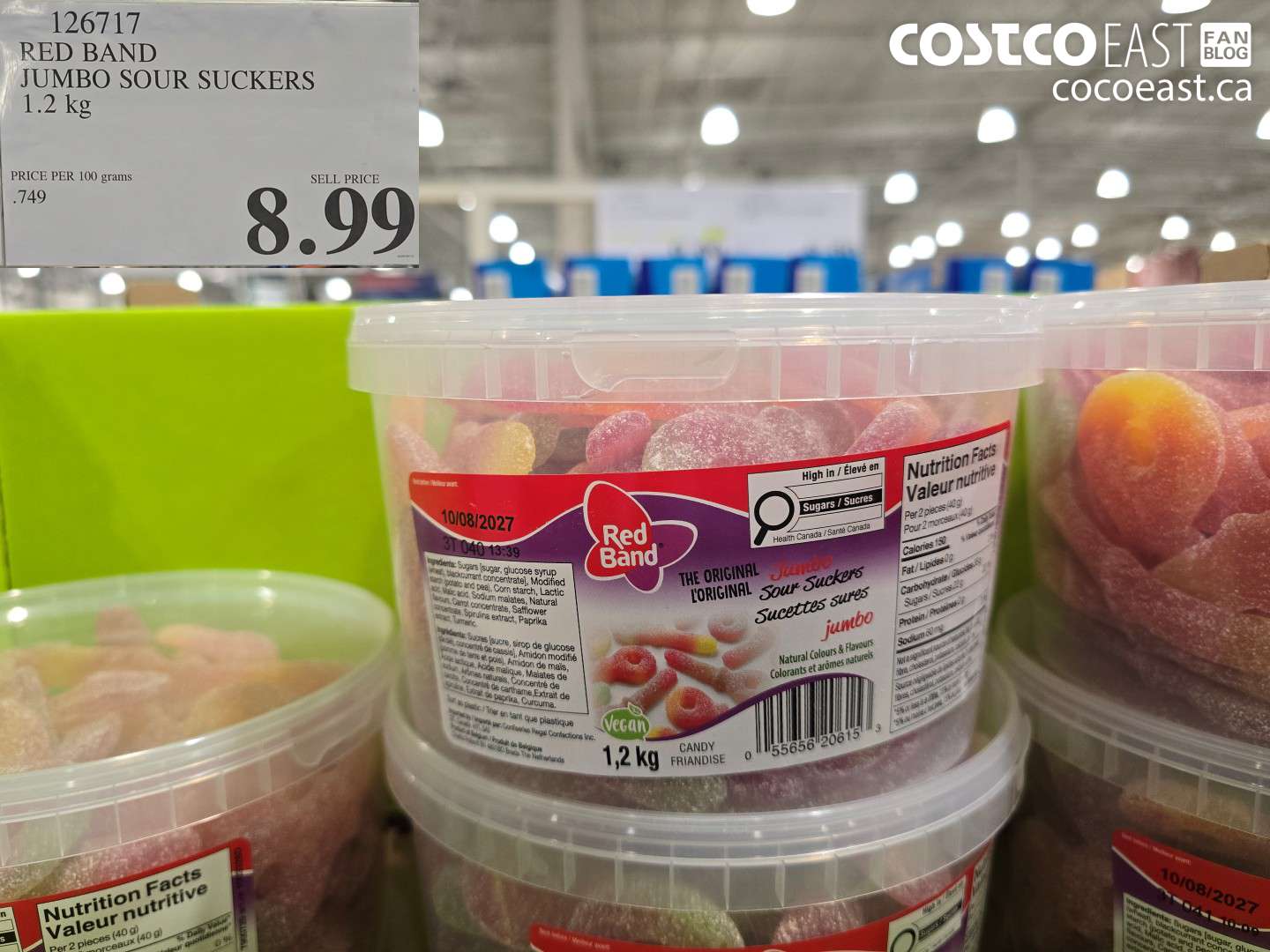 126717 RED BAND JUMBO SOUR SUCKERS 1.2 KG $8.99