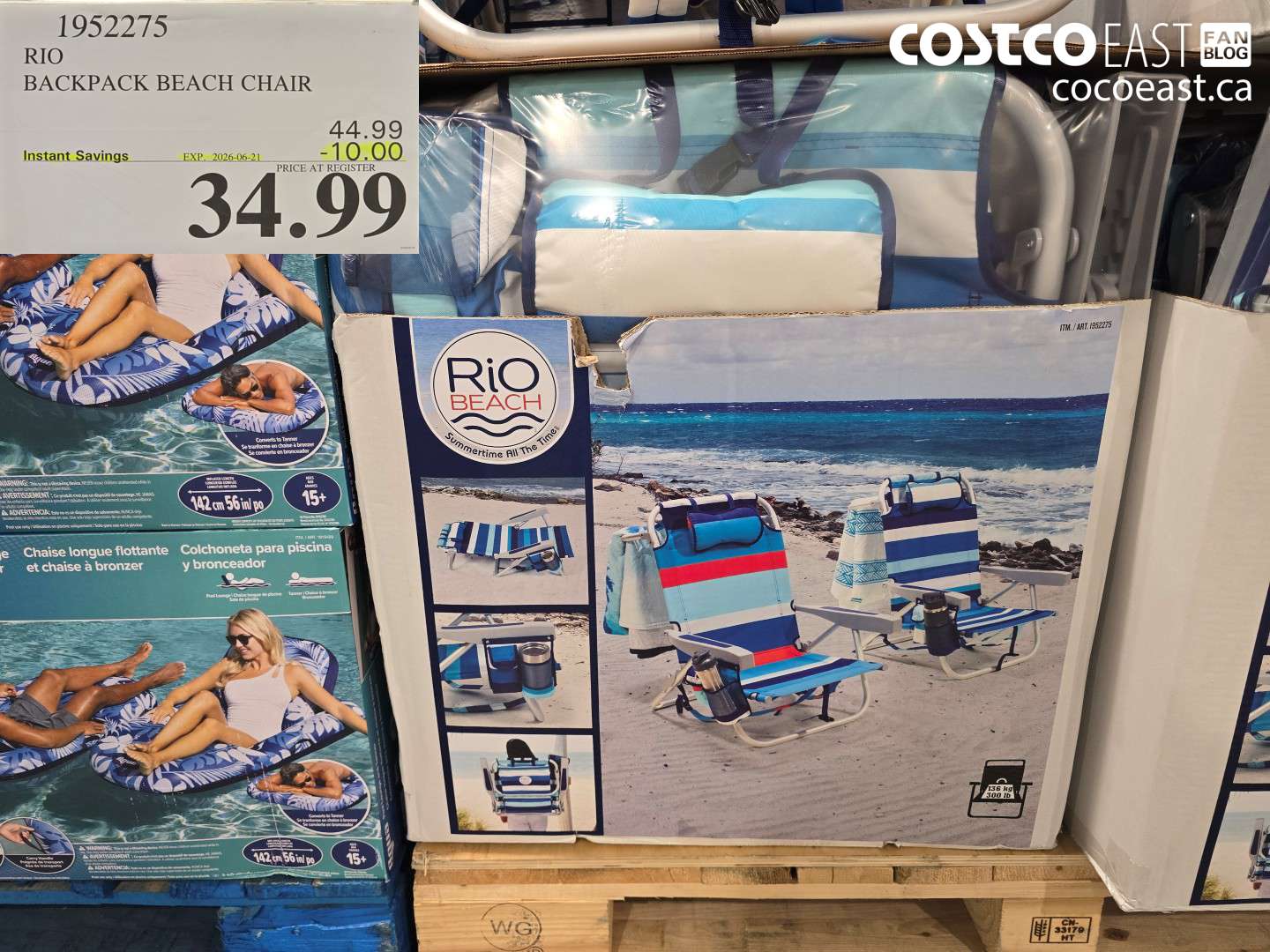 1952275 RIO BACKPACK BEACH CHAIR ($10.00 INSTANT SAVINGS EXPIRES ON 2026-06-21) $34.99