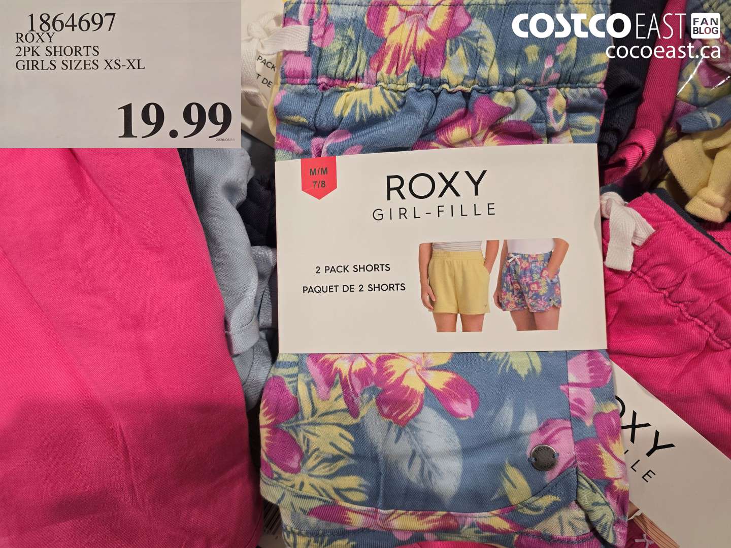 1864697 ROXY 2PK SHORTS GIRLS SIZES XS-XL $19.99