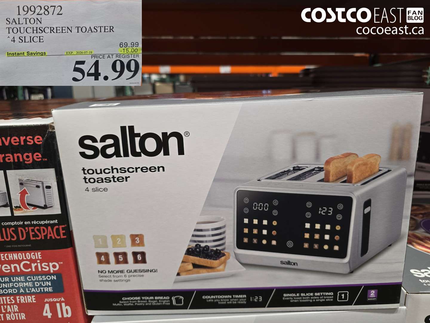 1992872 SALTON TOUCHSCREEN TOASTER 4 SLICE ($15.00 INSTANT SAVINGS EXPIRES ON 2026-07-19) $54.99