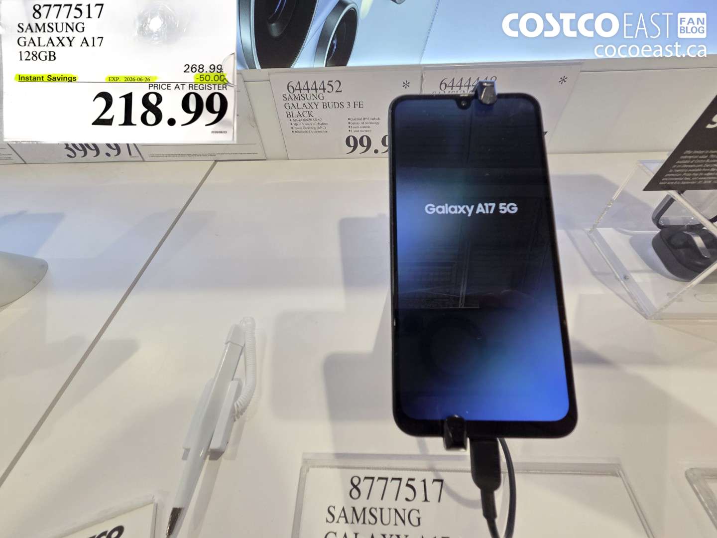 8777517 SAMSUNG GALAXY A17 128GB ($50.00 INSTANT SAVINGS EXPIRES ON 2026-06-26) $218.99