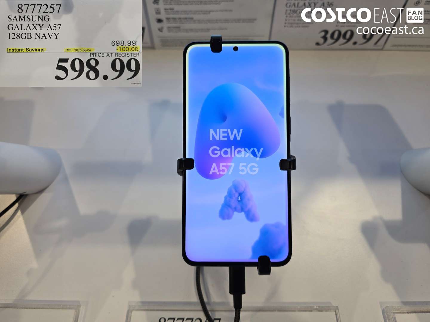 8777257 SAMSUNG GALAXY A57 128GB NAVY ($100.00 INSTANT SAVINGS EXPIRES ON 2026-06-04) $598.99