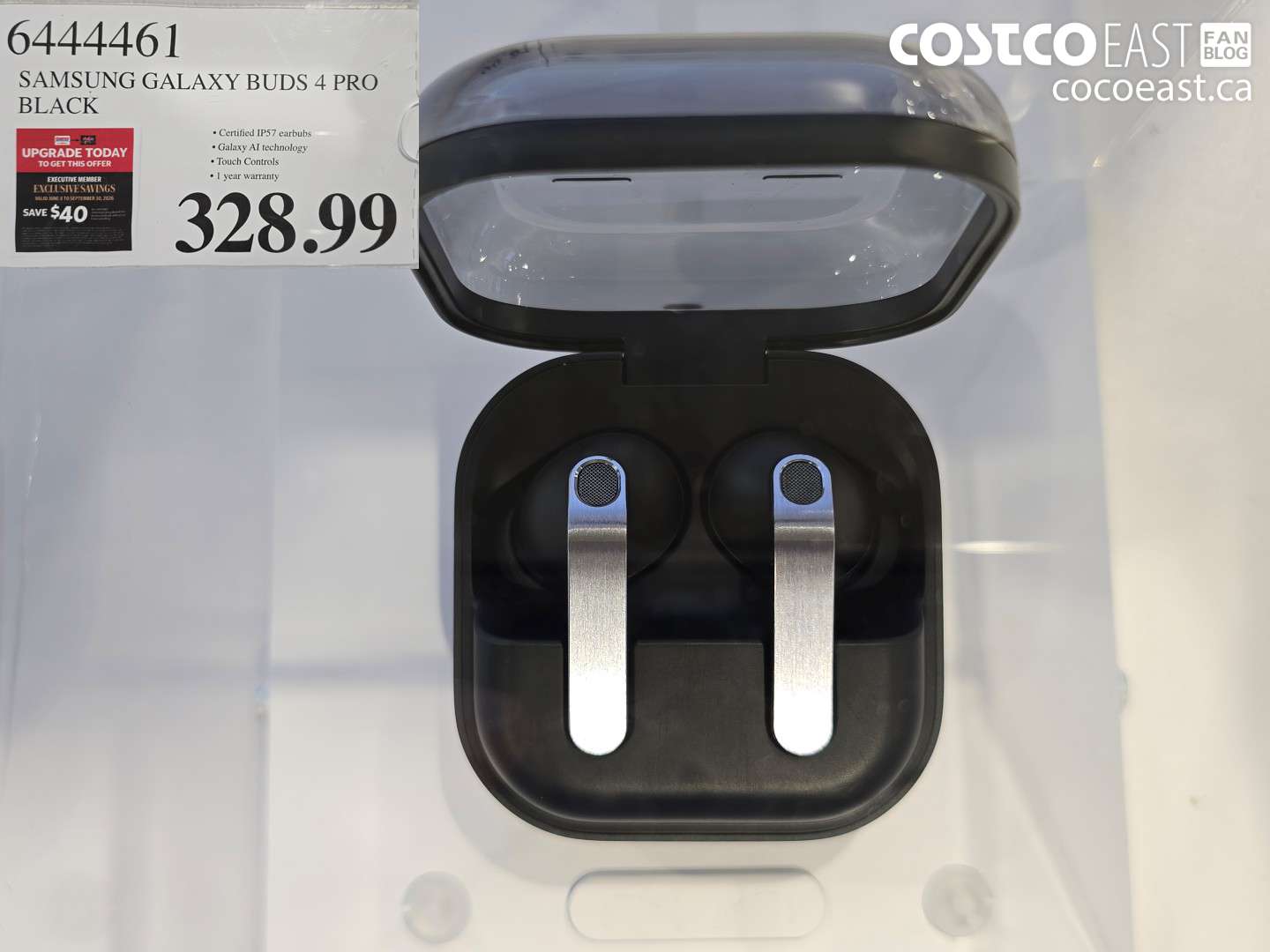 6444461 SAMSUNG GALAXY BUDS 4 PRO BLACK ($40.00 INSTANT SAVINGS EXPIRES ON 2026-09-30) $328.99