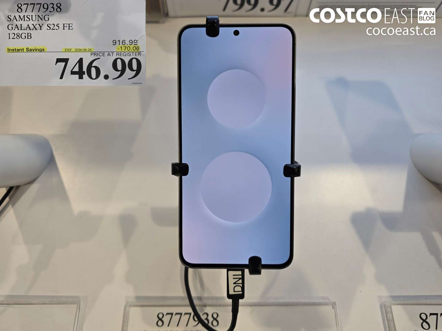 8777938 SAMSUNG GALAXY S25 FE 128GB ($170.00 INSTANT SAVINGS EXPIRES ON 2026-06-26) $746.99
