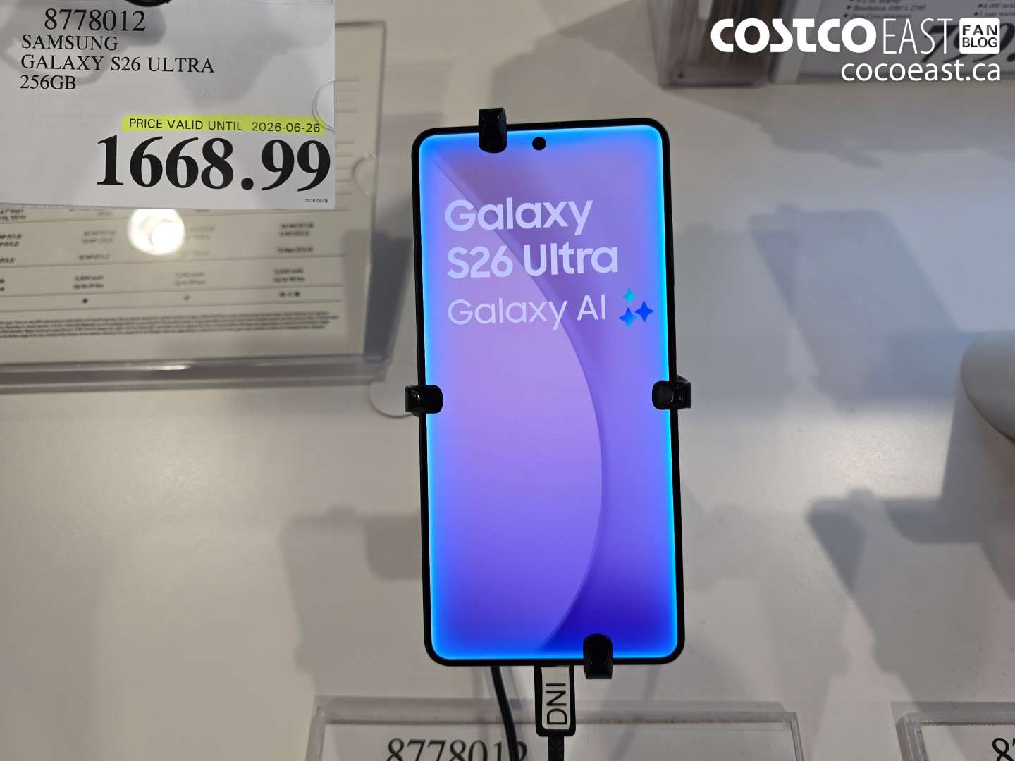 8778012 SAMSUNG GALAXY S26 ULTRA 256GB $1668.99