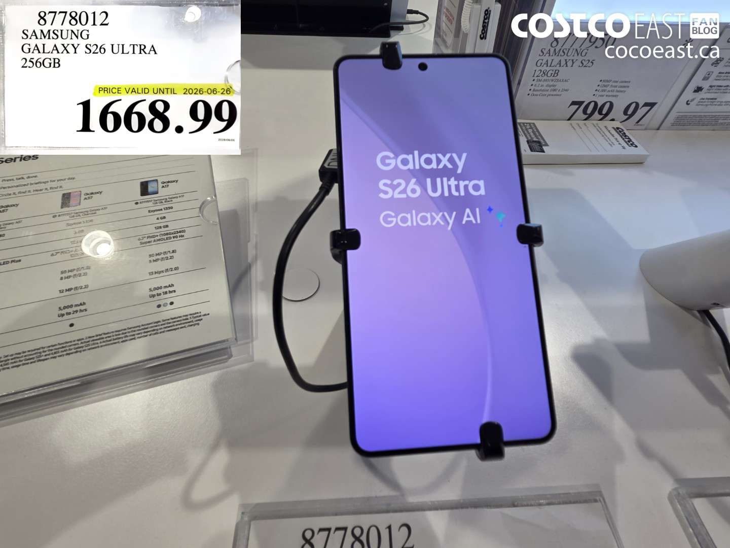 8778012 SAMSUNG GALAXY S26 ULTRA 256GB (EXPIRES ON 2026-06-26) $1668.99