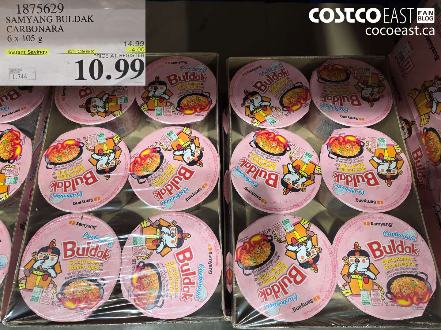 1875629 SAMYANG BULDAK CARBONARA 6 X 105 G ($4.00 INSTANT SAVINGS EXPIRES ON 2026-06-07) $10.99
