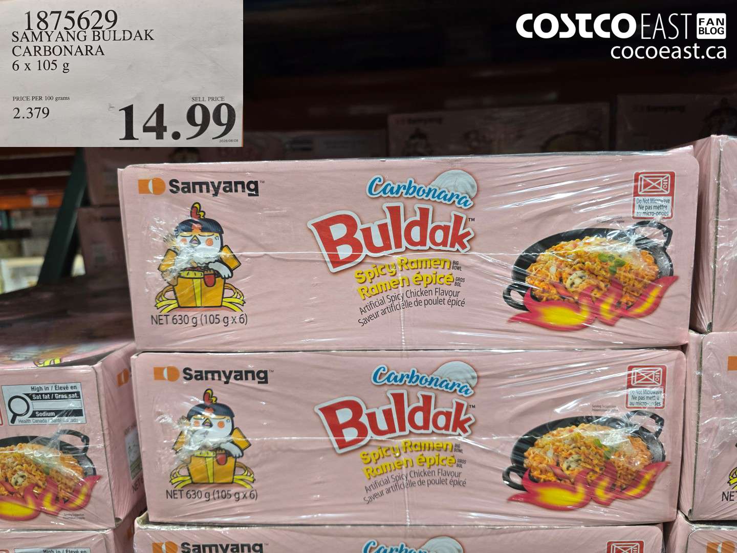 1875629 SAMYANG BULDAK CARBONARA 6 X 105 G $14.99