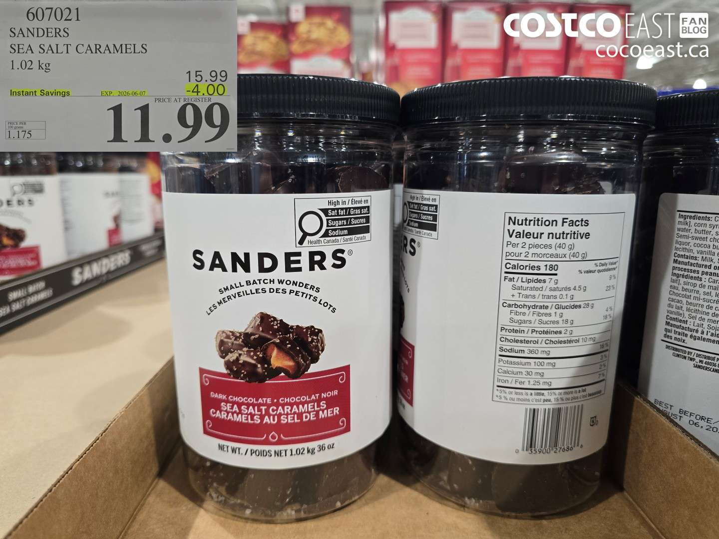 607021 SANDERS SEA SALT CARAMELS 1.02 KG ($4.00 INSTANT SAVINGS EXPIRES ON 2026-06-07) $11.99