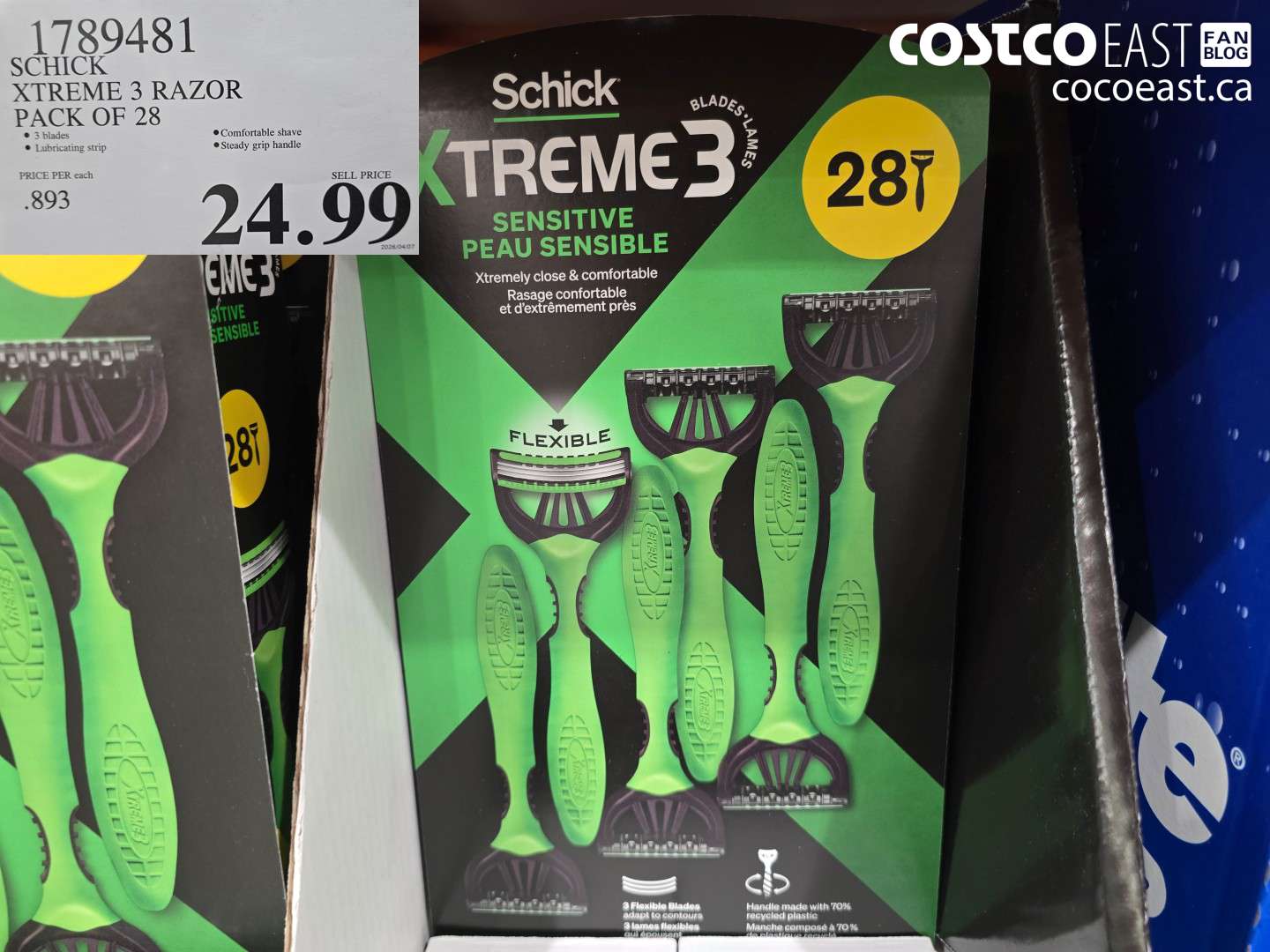 1789481 SCHICK XTREME 3 RAZOR PACK OF 28 $24.99