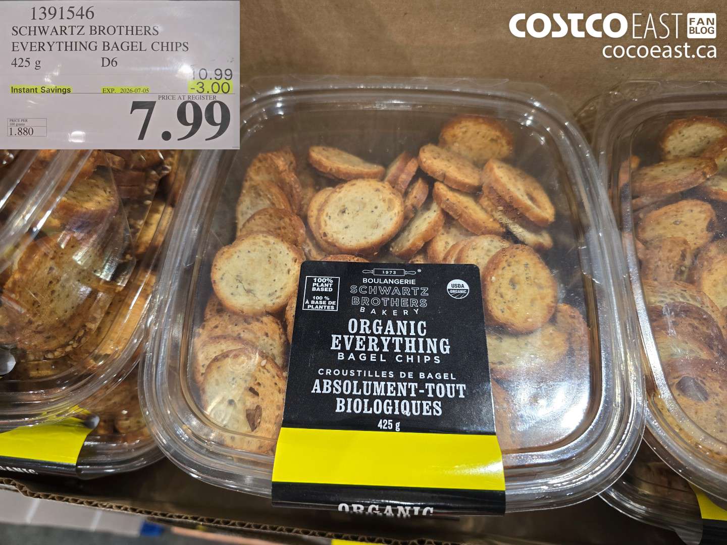 1391546 SCHWARTZ BROTHERS EVERYTHING BAGEL CHIPS 425 G ($3.00 INSTANT SAVINGS EXPIRES ON 2026-07-05) $7.99