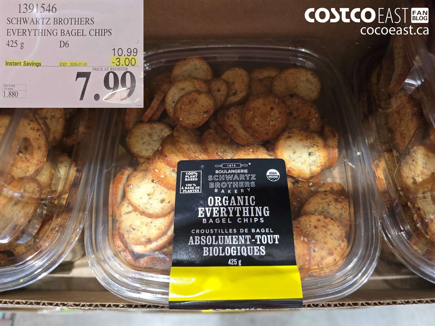 1391546 SCHWARTZ BROTHERS EVERYTHING BAGEL CHIPS 425 G ($3.00 INSTANT SAVINGS EXPIRES ON 2026-07-05) $7.99
