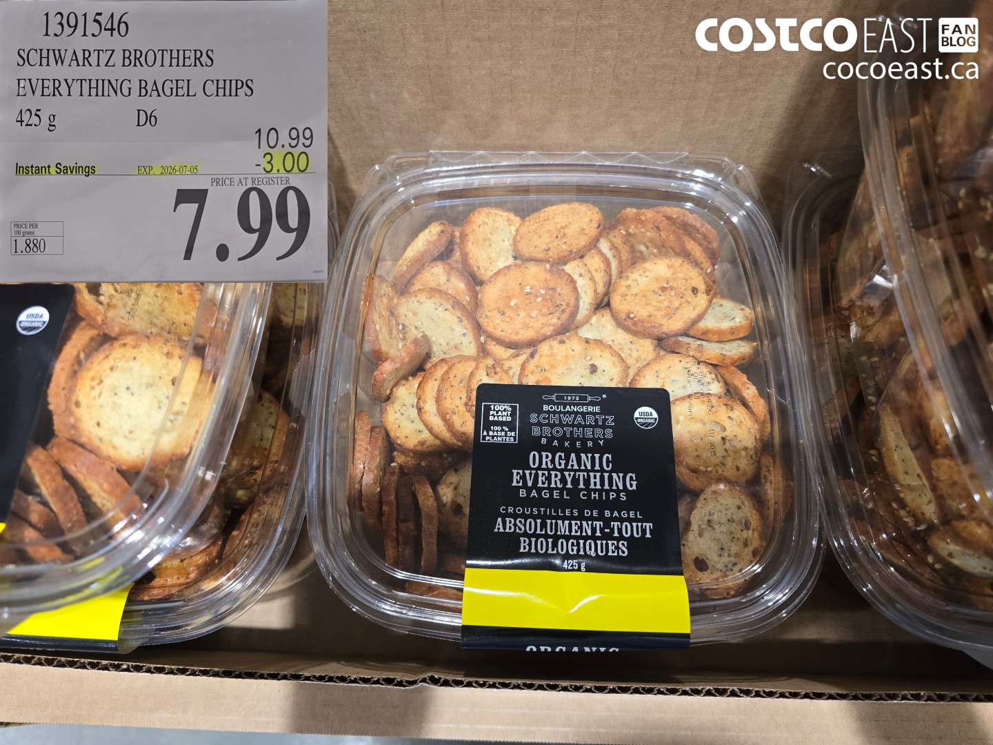 1391546 SCHWARTZ BROTHERS EVERYTHING BAGEL CHIPS 425 G ($3.00 INSTANT SAVINGS EXPIRES ON 2026-07-05) $7.99