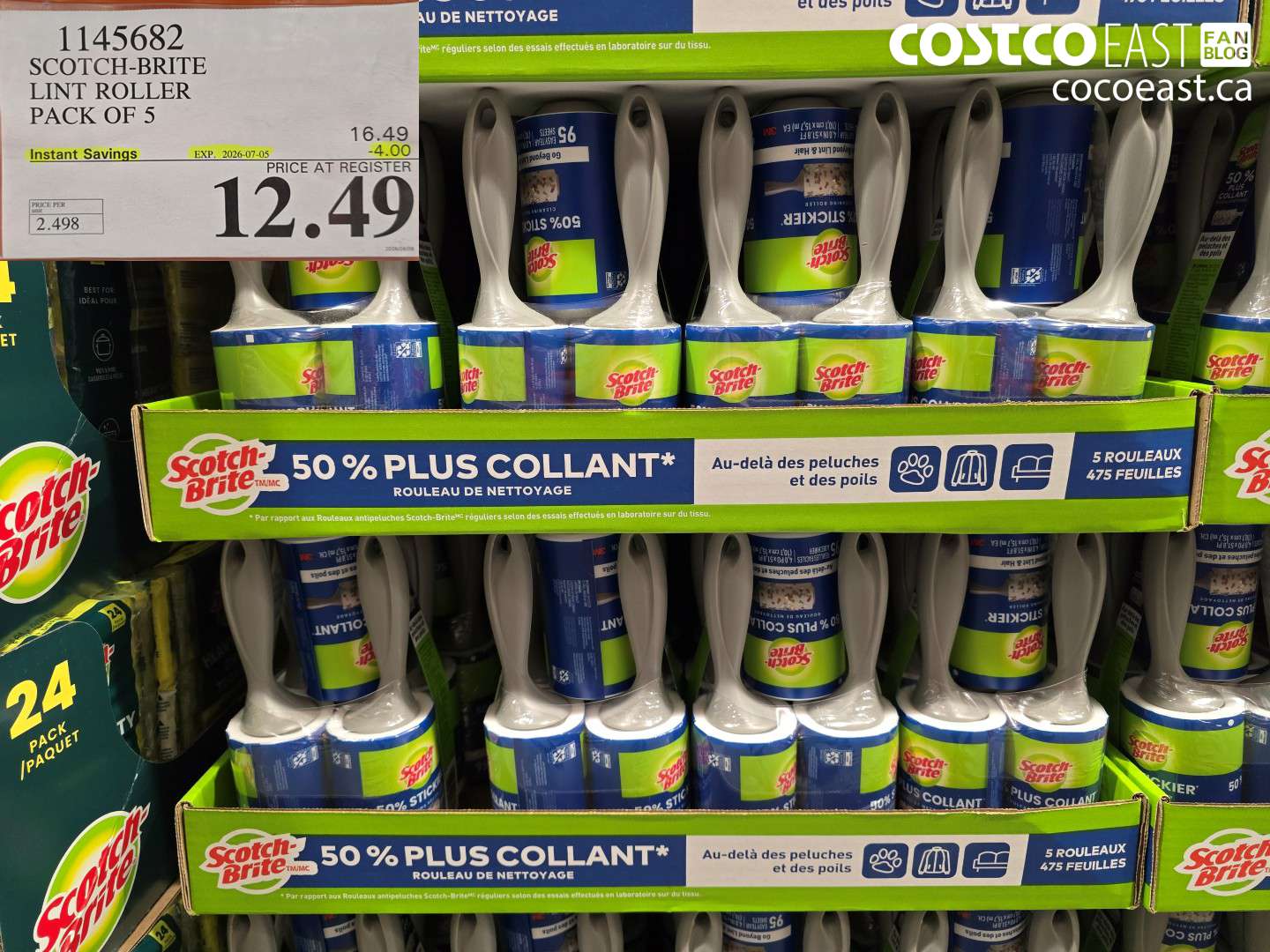 1145682 SCOTCH-BRITE LINT ROLLER PACK OF 5 ($4.00 INSTANT SAVINGS EXPIRES ON 2026-07-05) $12.49