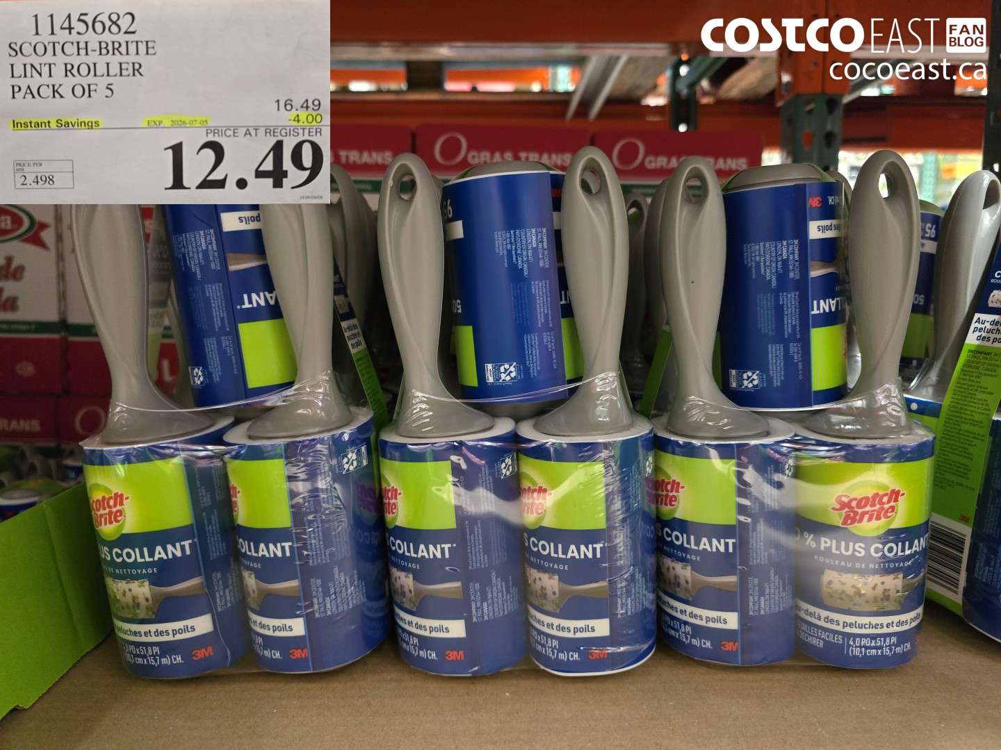 1145682 SCOTCH-BRITE LINT ROLLER PACK OF 5 ($4.00 INSTANT SAVINGS EXPIRES ON 2026-07-05) $12.49