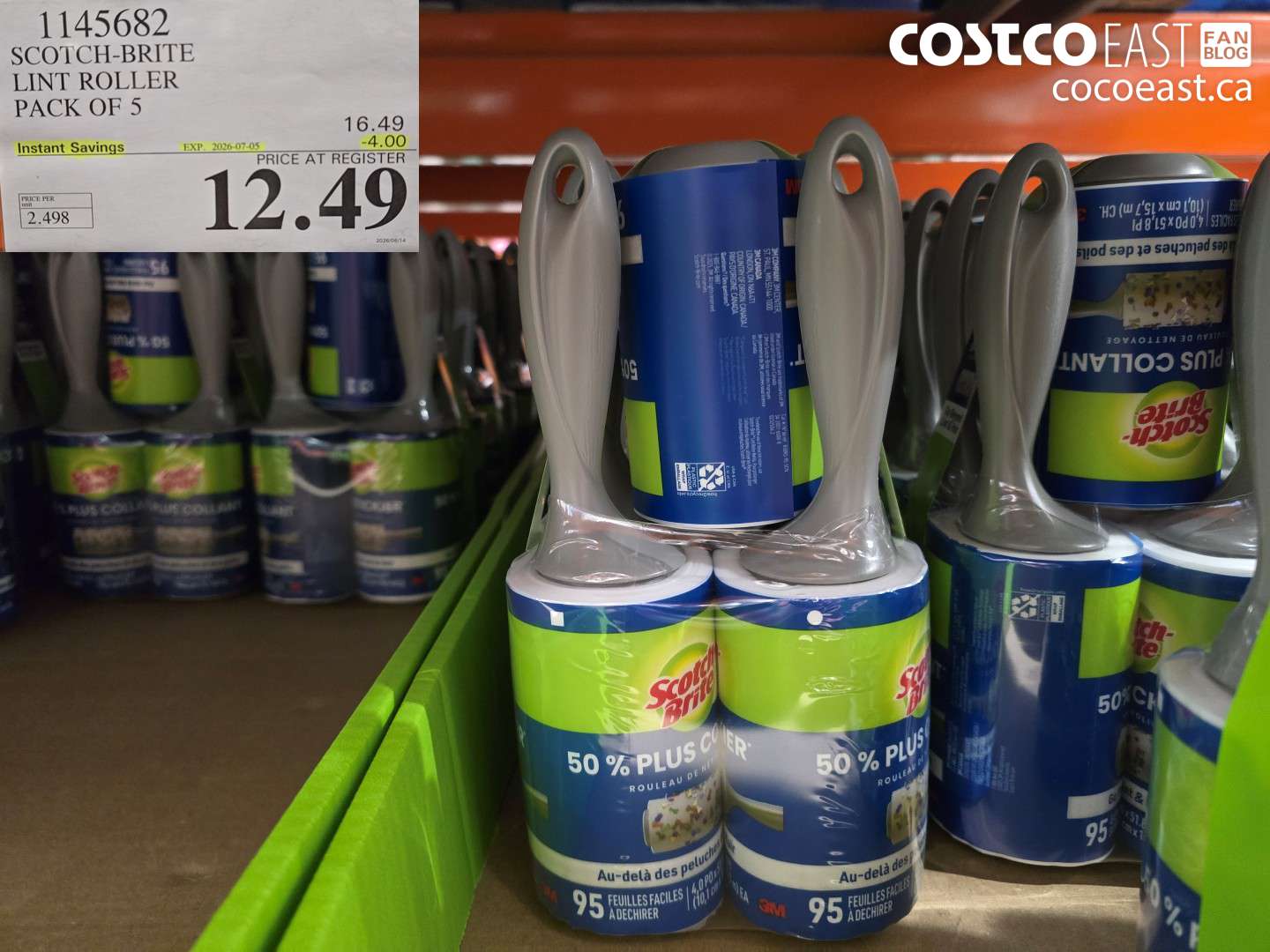 1145682 SCOTCH-BRITE LINT ROLLER PACK OF 5 ($4.00 INSTANT SAVINGS EXPIRES ON 2026-07-05) $12.49