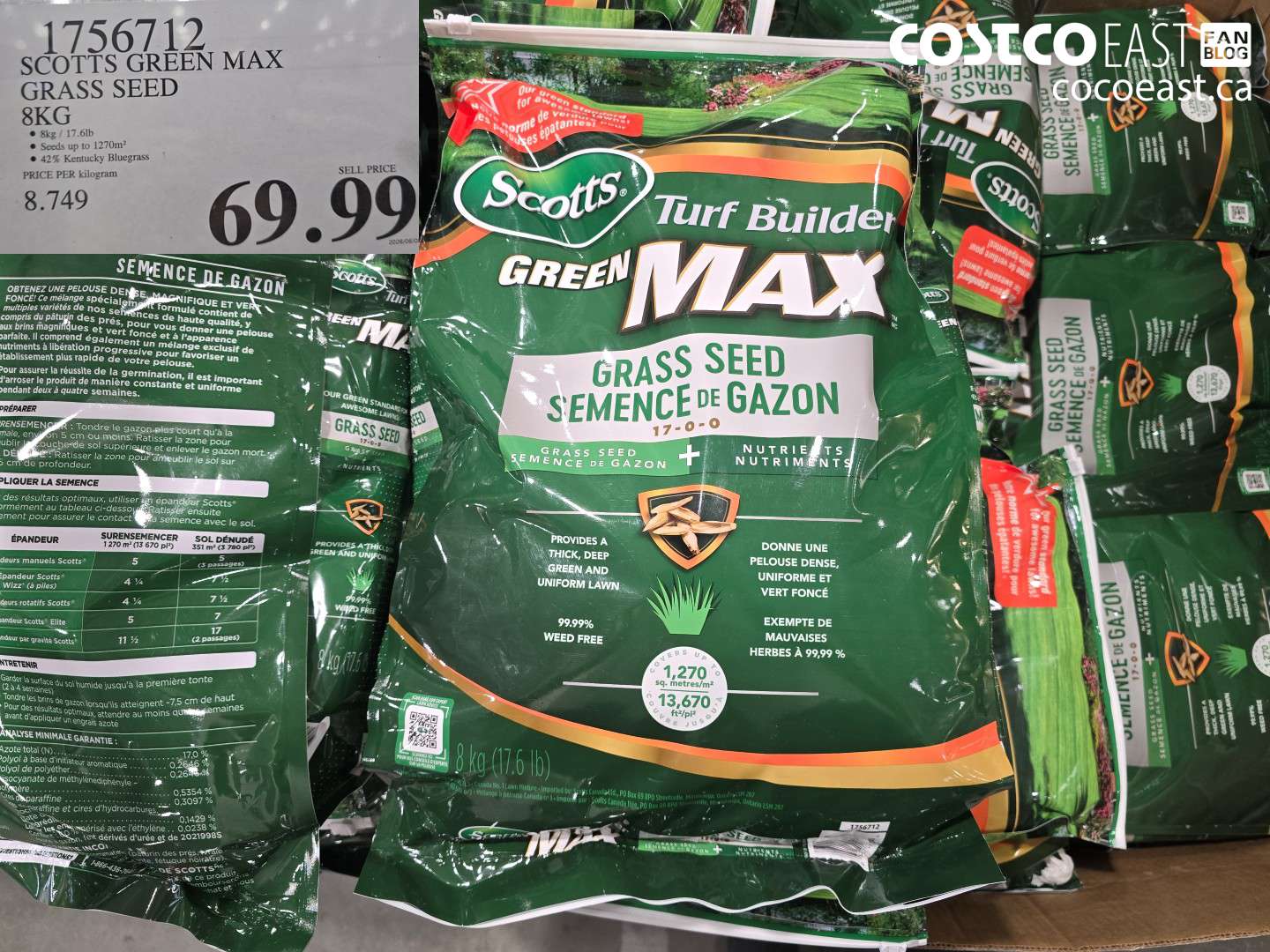 1756712 SCOTTS GREEN MAX GRASS SEED 8KG $69.99