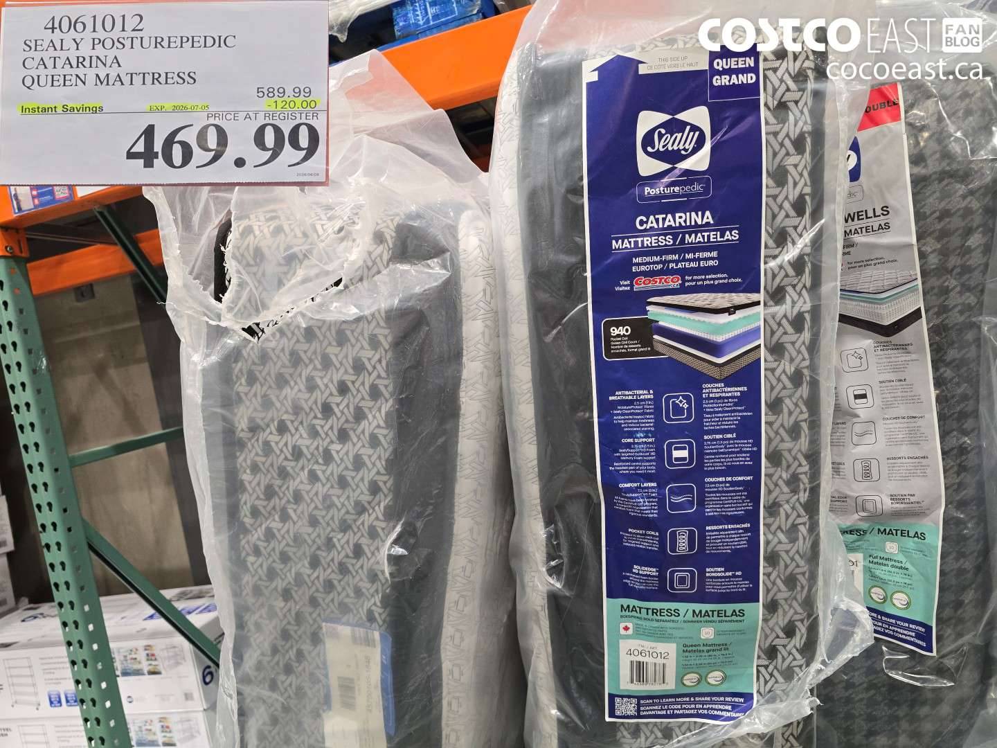 4061012 SEALY POSTUREPEDIC CATARINA QUEEN MATTRESS ($120.00 INSTANT SAVINGS EXPIRES ON 2026-07-05) $469.99