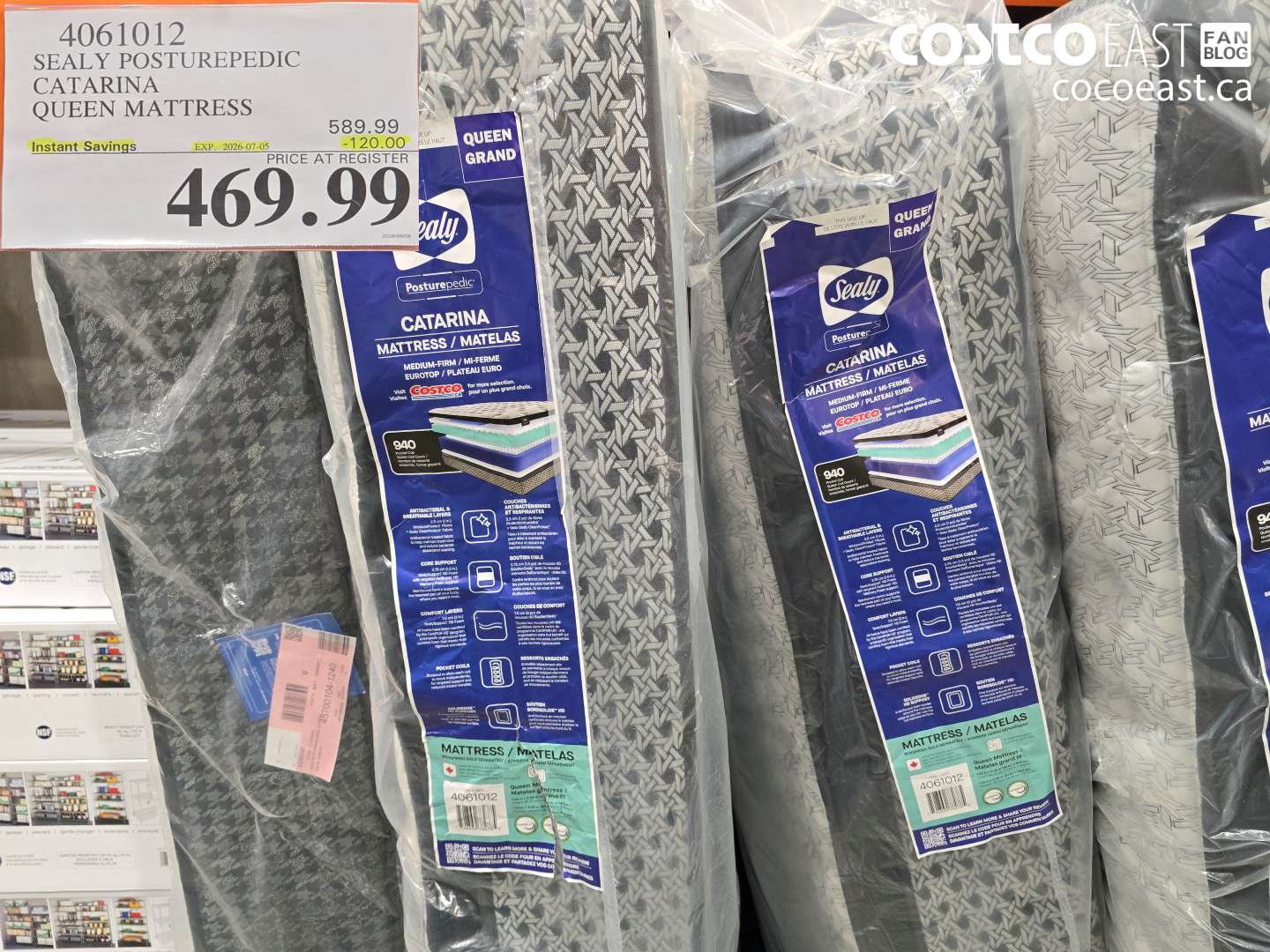 4061012 SEALY POSTUREPEDIC CATARINA QUEEN MATTRESS ($120.00 INSTANT SAVINGS EXPIRES ON 2026-07-05) $469.99
