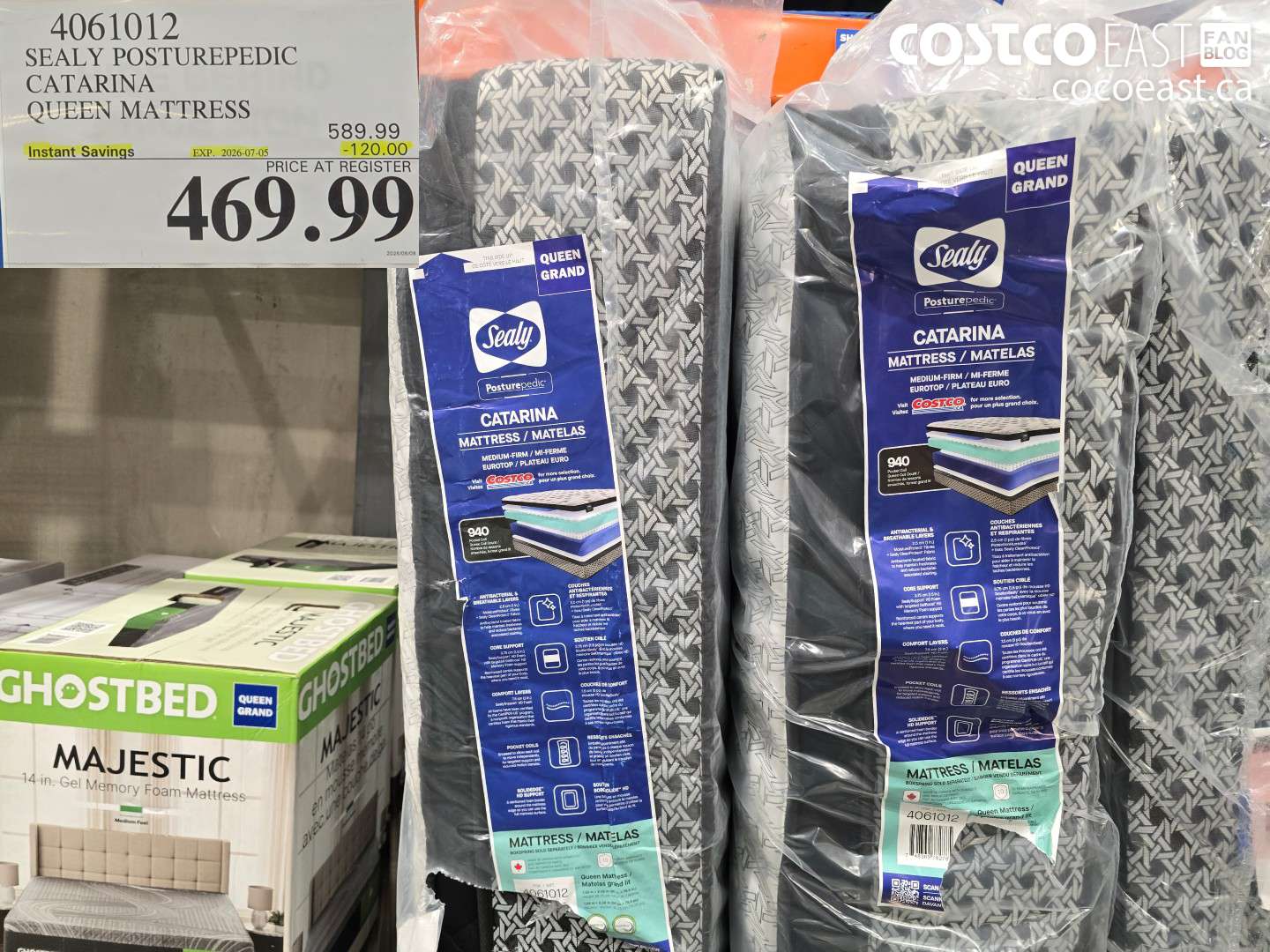 4061012 SEALY POSTUREPEDIC CATARINA QUEEN MATTRESS ($120.00 INSTANT SAVINGS EXPIRES ON 2026-07-05) $469.99