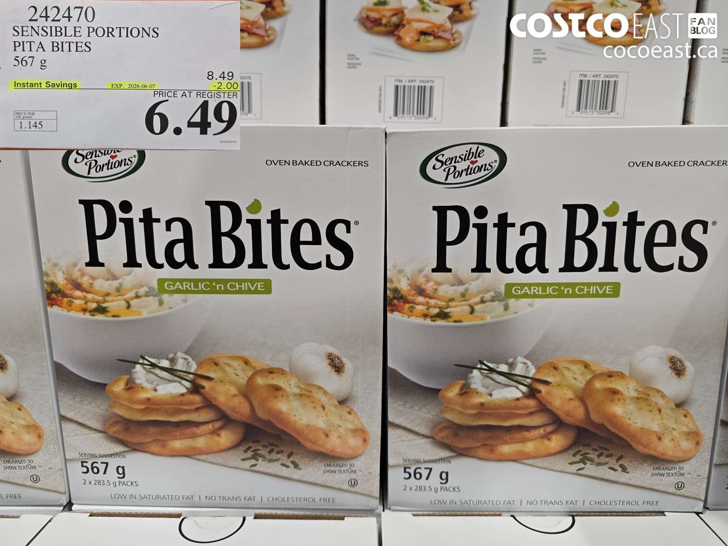 242470 SENSIBLE PORTIONS PITA BITES 567 G ($2.00 INSTANT SAVINGS EXPIRES ON 2026-06-07) $6.49