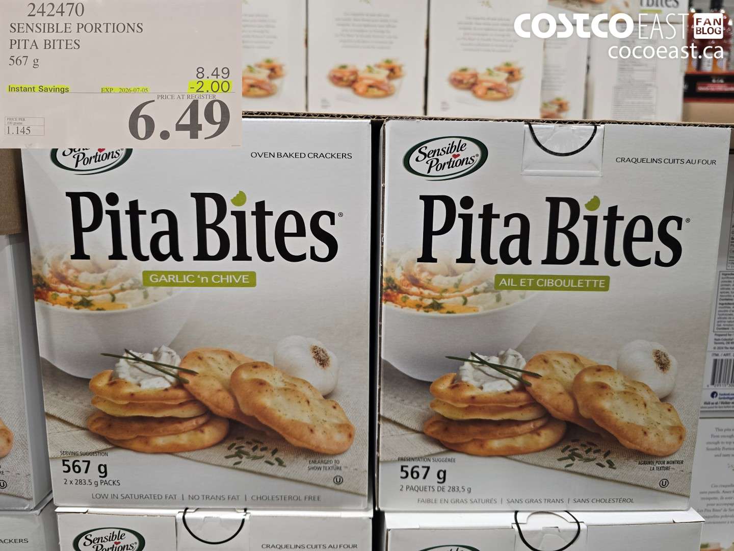 242470 SENSIBLE PORTIONS PITA BITES 567 G ($2.00 INSTANT SAVINGS EXPIRES ON 2026-07-05) $6.49